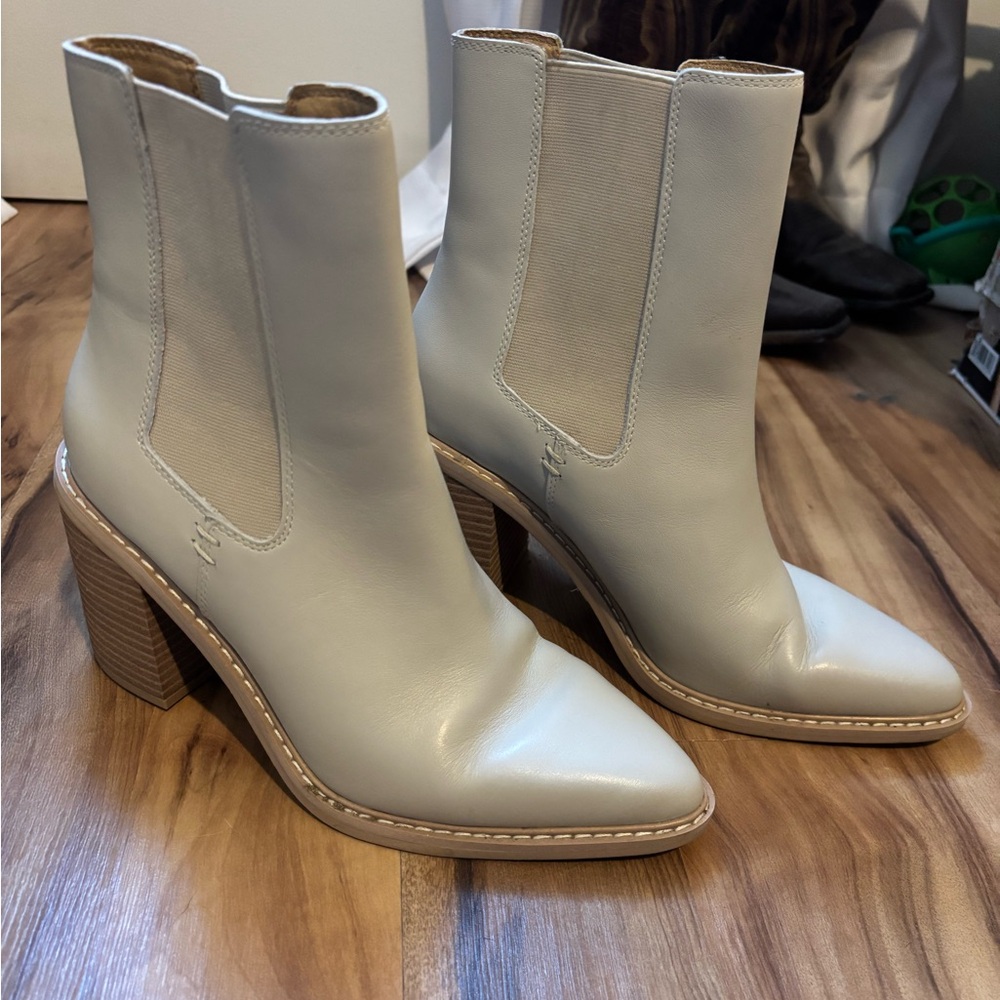 Crown Vintage Cream Heeled Boots